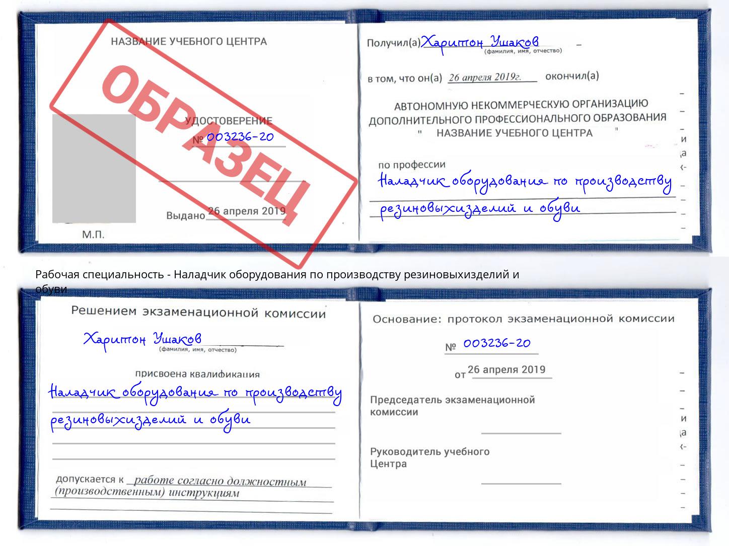 Наладчик оборудования по производству резиновыхизделий и обуви Мелеуз